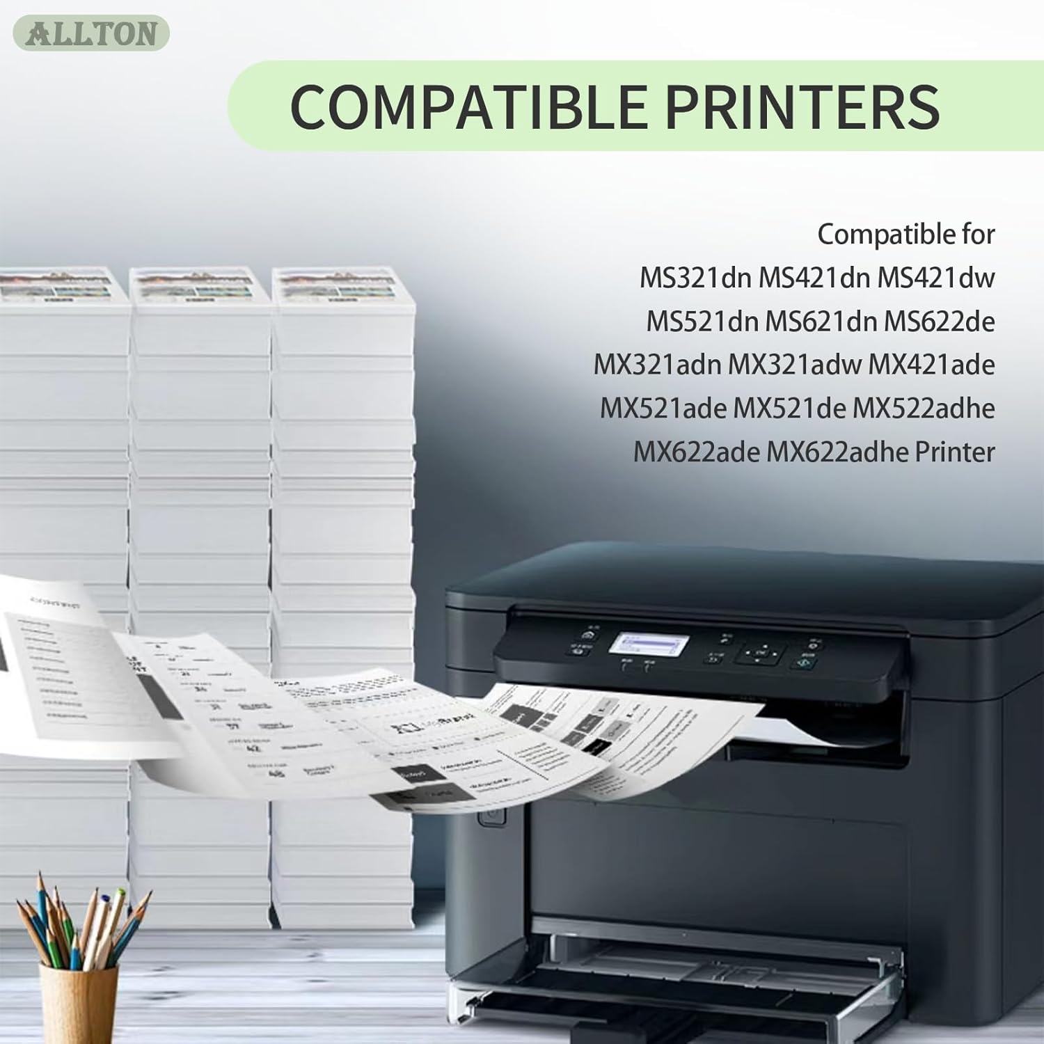 56F1000 Black Toner Cartridge High Yield Compatible Lexmark 56F1000 Toner Cartridge Replacement for Lexmark MS321 MS421 MS521 MS621 MS622 MX521 MX522 MX622 MX321 MX421 Printer(Black 6,000 Pages)