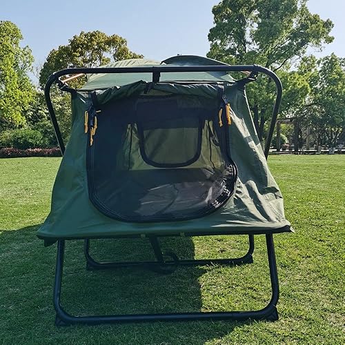 Miniatura 3 de Tienda de campaña plegable fuera del suelo impermeable camping cama de dormir con cubierta de lluvia