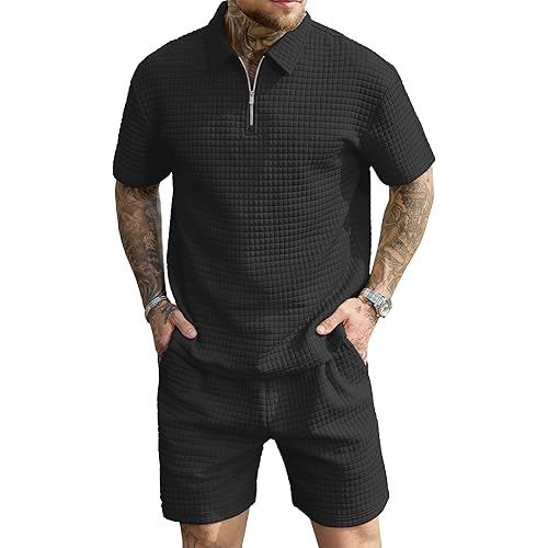 JEMLDL Men's Short Sets 2 Piece Polo Shirt Summer Outfits Casual Fashion Tracksuits Short Sleeve Travel Clothes