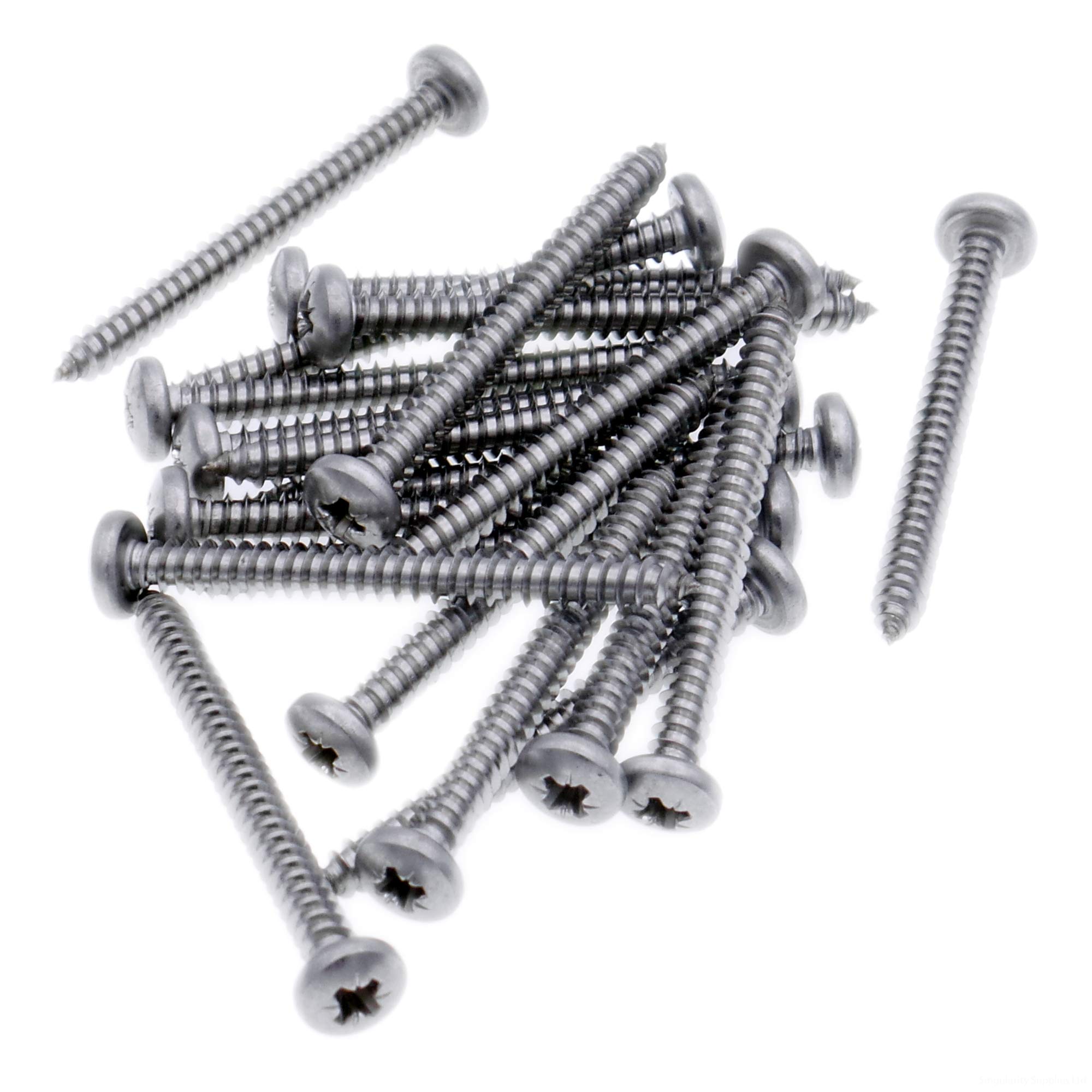 Singularity Supplies No.6 X 0.875 (3.5Mm X 22Mm) Pozi Pan Self-Tapping Screw - Stainless Steel (A2) (Pack Of 20)