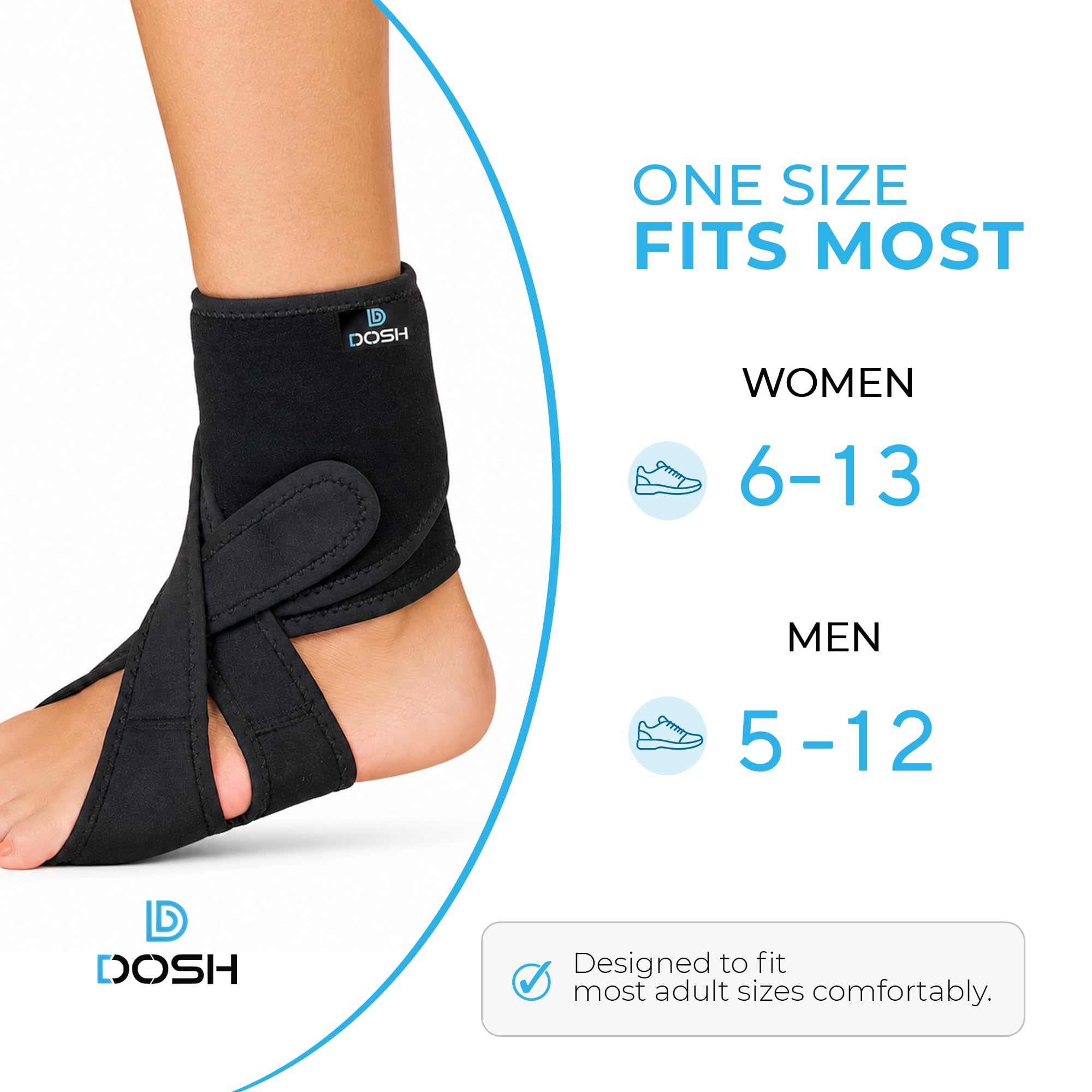 Dosh AFO Soporte de pie para caminar, izquierda, talla única