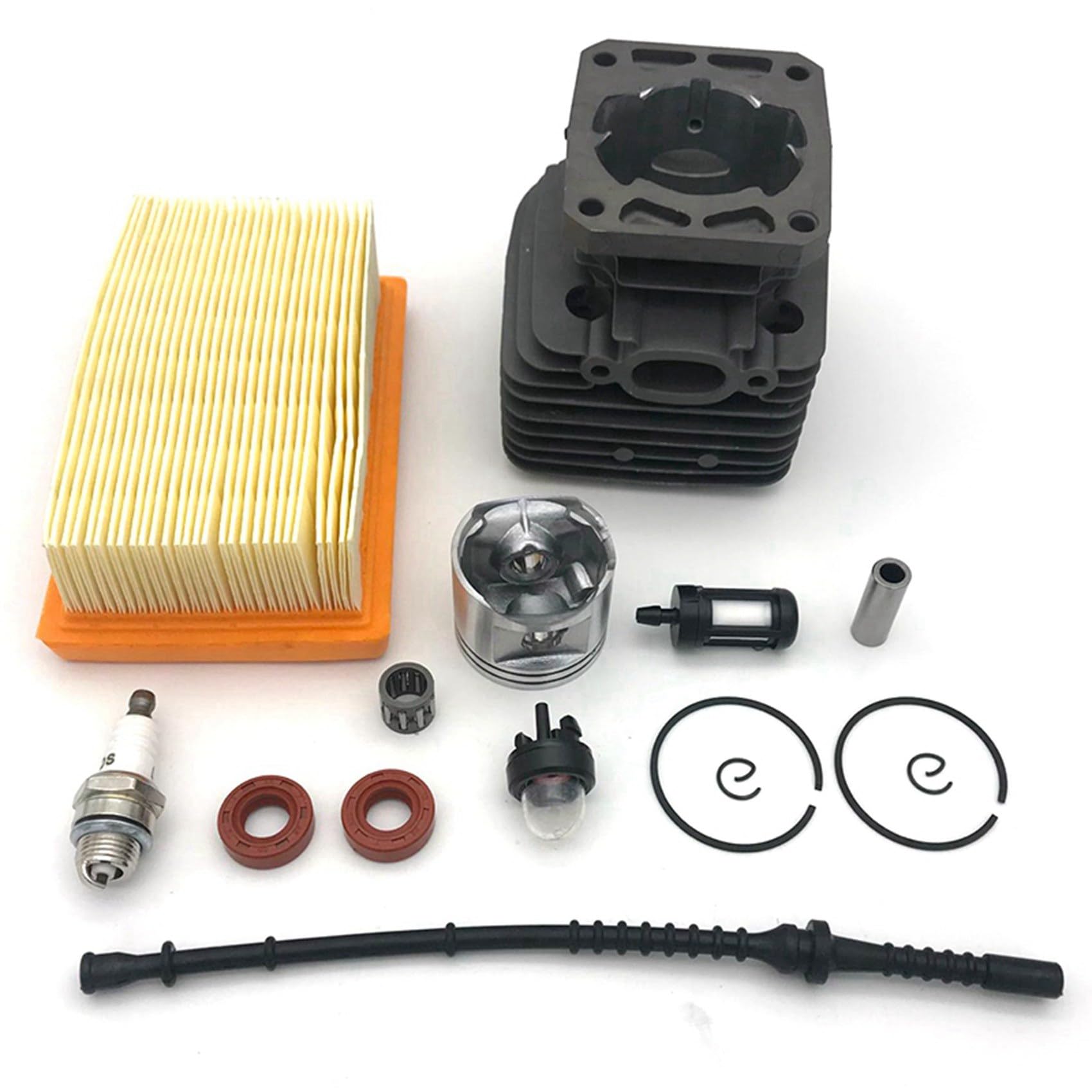 3X Kit de Pistón de Cilindro de 42 mm para Fs450 450 Línea de Filtro de Combustible de Aire Recortador de Bujías de Bombilla de Sello de Aceite 4128020