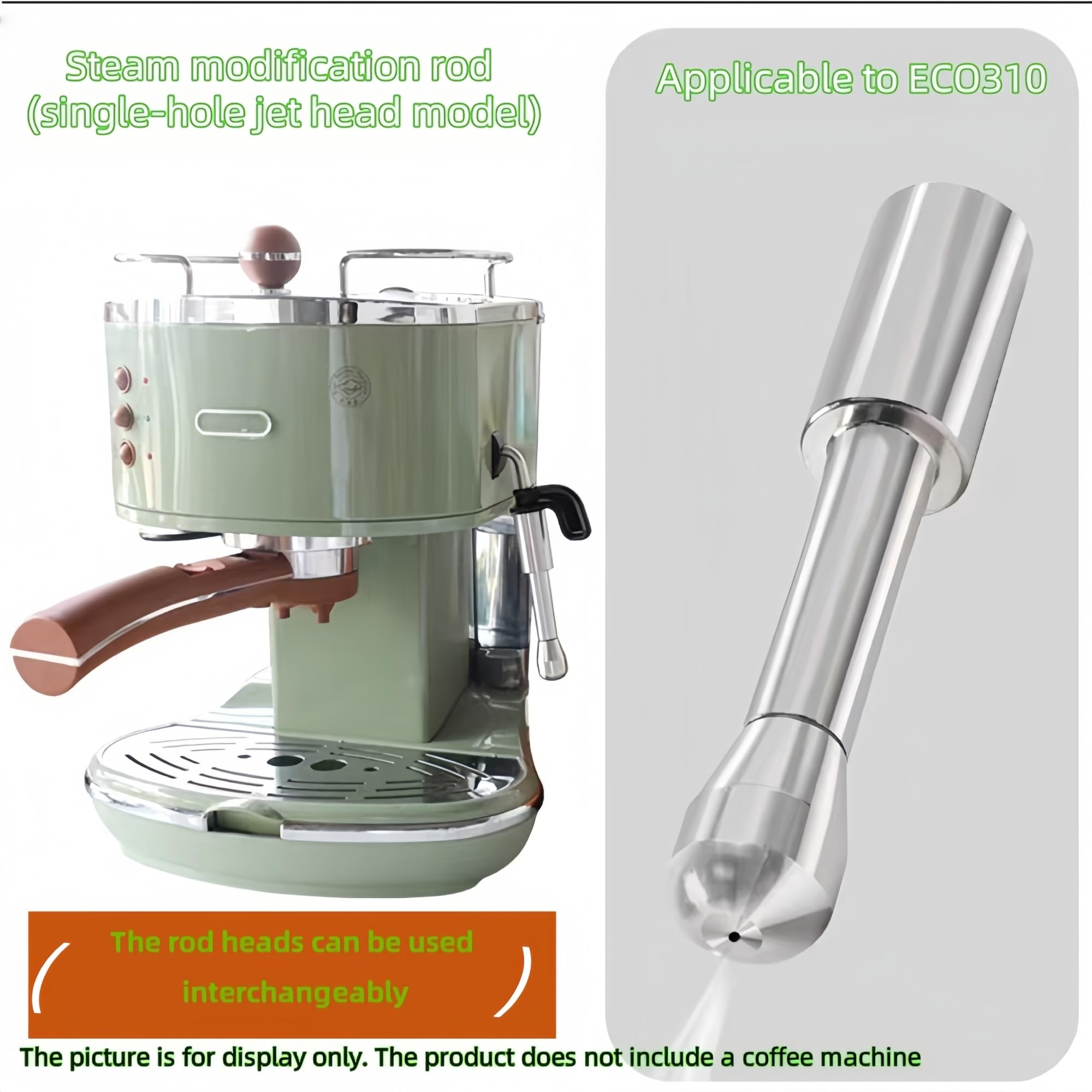 Levier De Vapeur De Rechange En Acier Inoxydable (jet Unique) - Compatible Avec De'Longhi Green EC0310 Les Pièces Et Accessoires De La Machine À Expresso