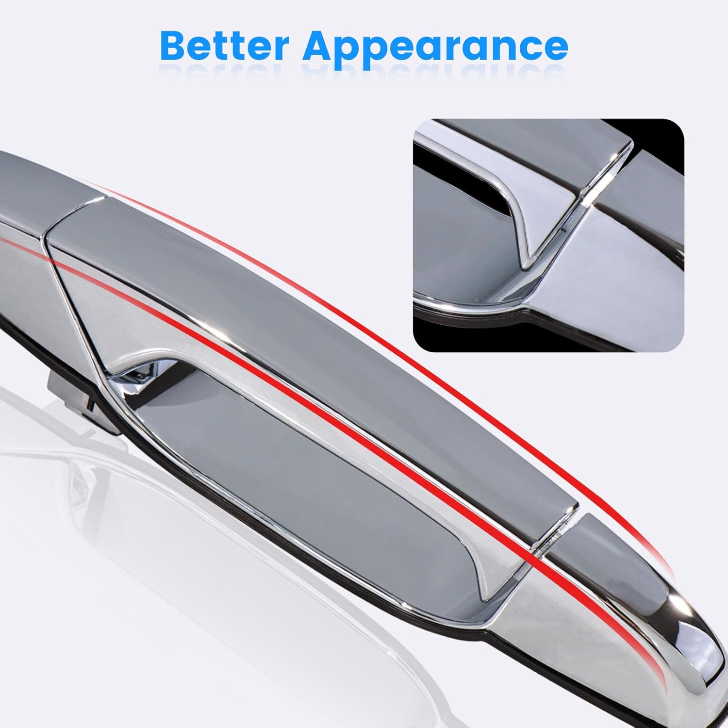Exterior Chrome Door Handle Compatible with 2007-2014 Cadillac Escalade/GMC Sierra Yukon/Chevy Avalanche Silverado Suburban,Replace#22738721 Chrome 4 PCS