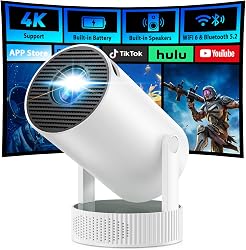Battery Powered Projector, Mini 4K projector for bedroom,…