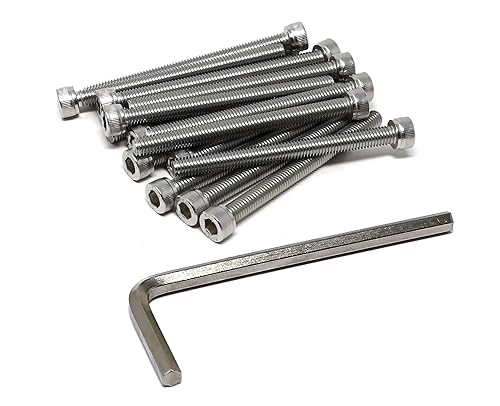 Miniatura 22 de iexcell 25 piezas M4 x 60/65/70/75/3.150 in paso de rosca 0.028 in acero inoxidable 304 cabeza hexagonal Tornillos Tornillos surtido Kit