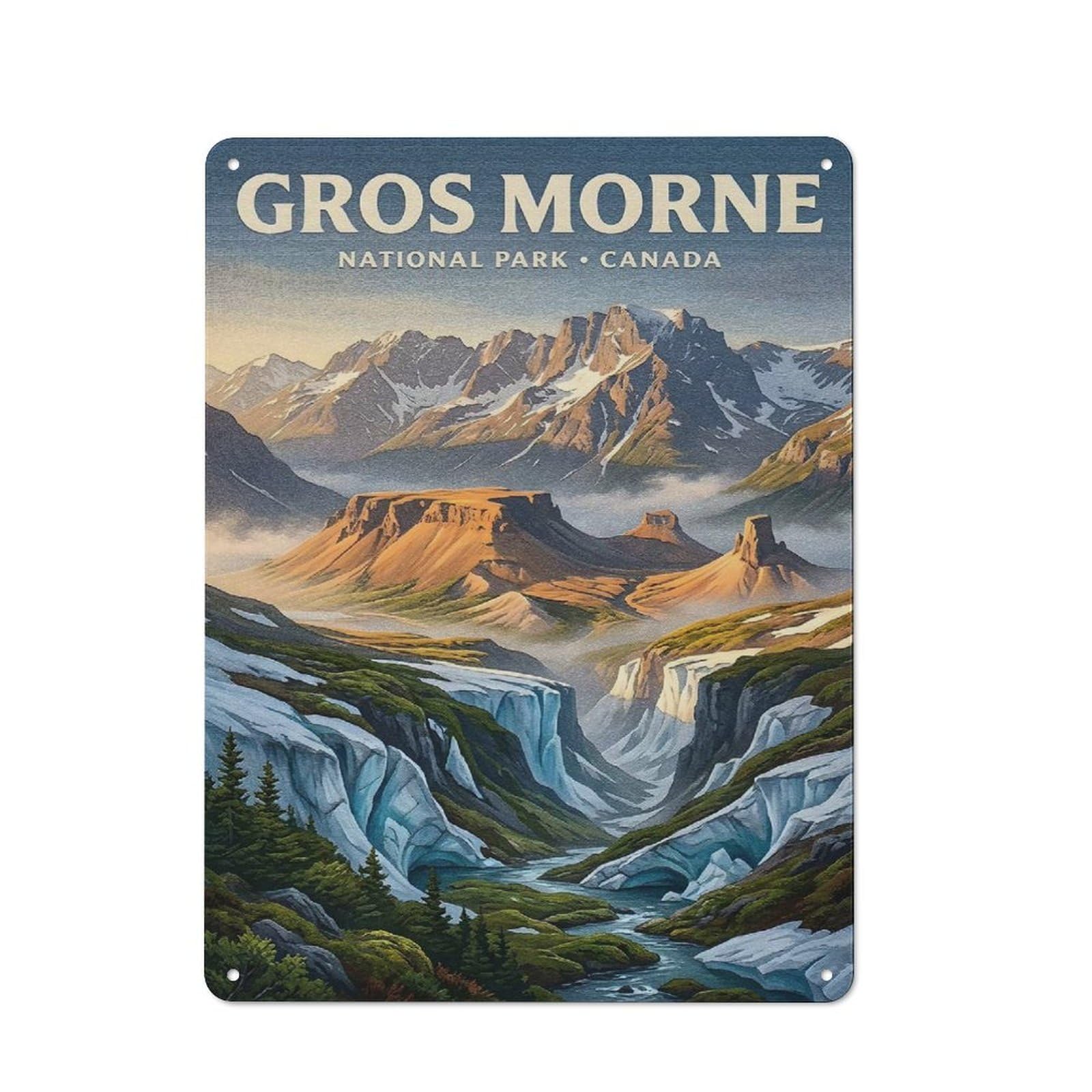 Junmoney Style-3 Gros Morne National Park Canada Rustic Tin Sign 40X30cm For Hallway Wall, For Home Decor Fans Who Collect Metal Signs