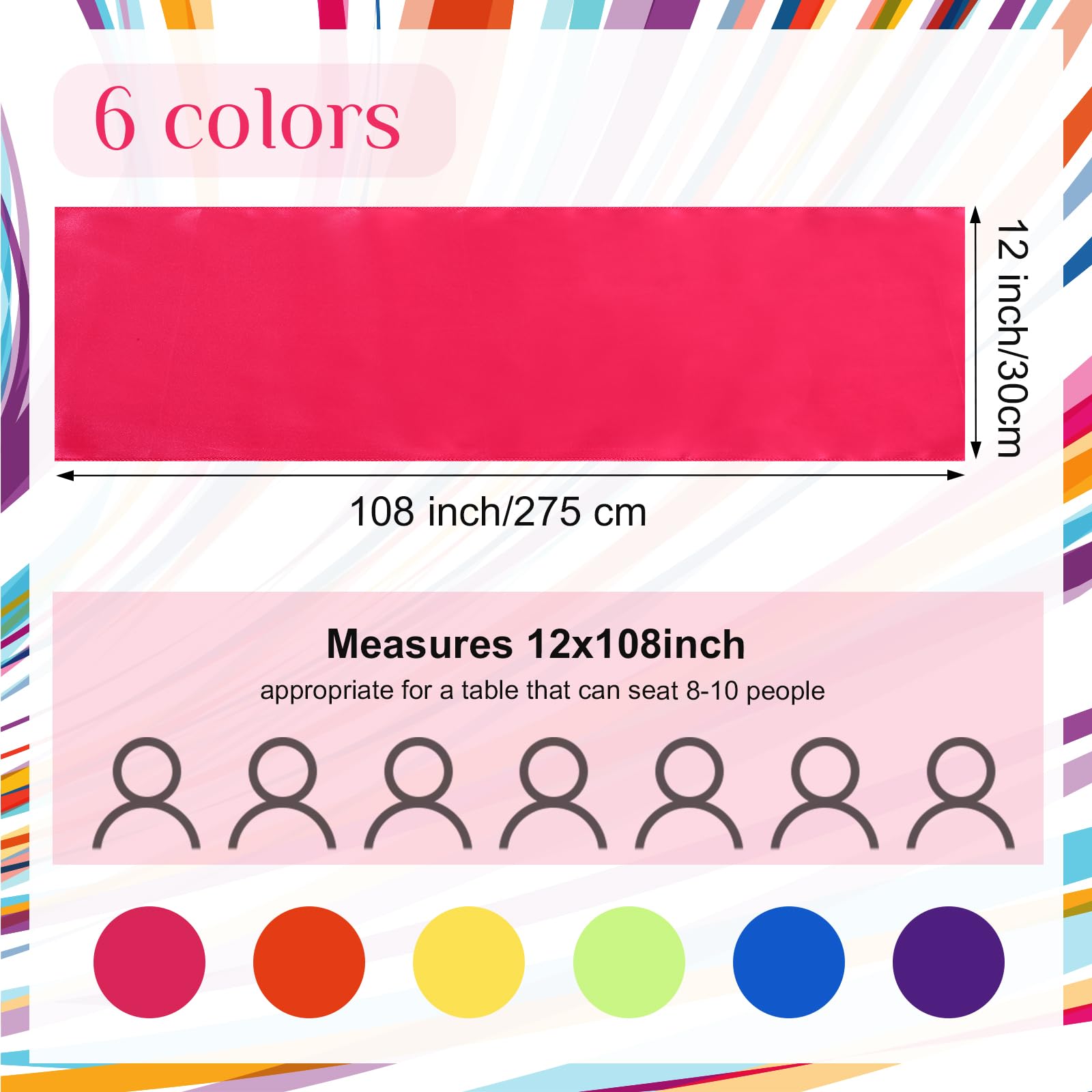 Newwiee 108 Pcs Spandex Chair Sashes Bows with Buckle Baby Shower Stretch Chair Elastic Bands Ties for Wedding Fiesta Party Banquet Hotel Events Ceremony Birthday Decoration (Multicolor)