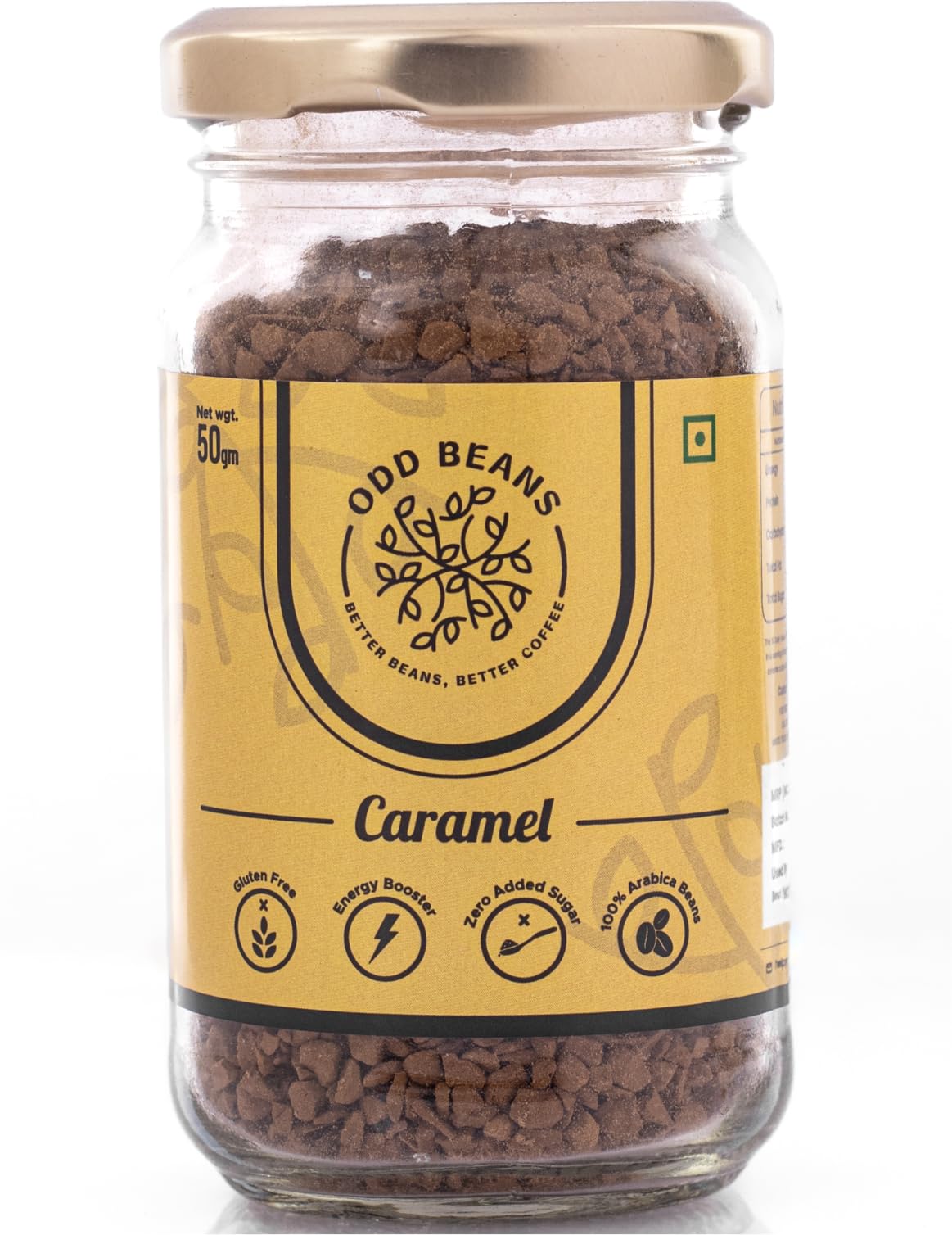 Odd Beans Premium Instant Coffee Powder | Rich Flavour and Aromatic, 100% Arabica Beans for Intense Cold & Black Coffee | No Chicory Added (Caramel, 50 g) (B0C3HV99B1) Amazon Price History, Amazon Price Tracker