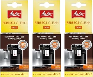 Melitta Perfect Clean rengöringstabletter 3-pack (12 tabletter) – rengöringspinnar för helautomatiska kaffemaskiner, kaffemaskiner och espressomaskiner – effektiv borttagning av kaffefett och rester