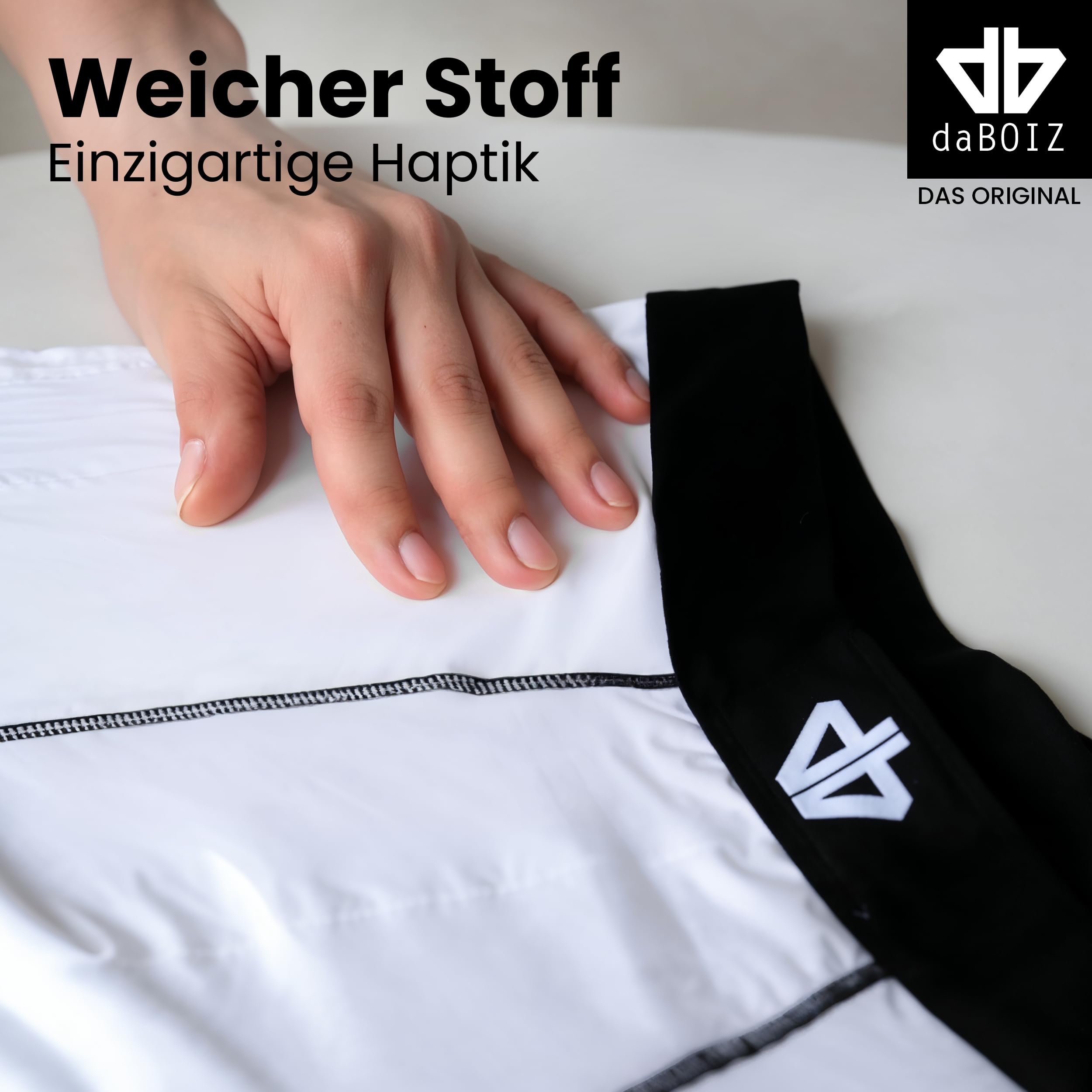 daBOIZ - 2er Set Boxershorts Herren mit Pouch (Beutel) kein Schwitzen, Kleben, Reiben - Unterhose Herren, Männer, Farbe: Schwarz, Weiß