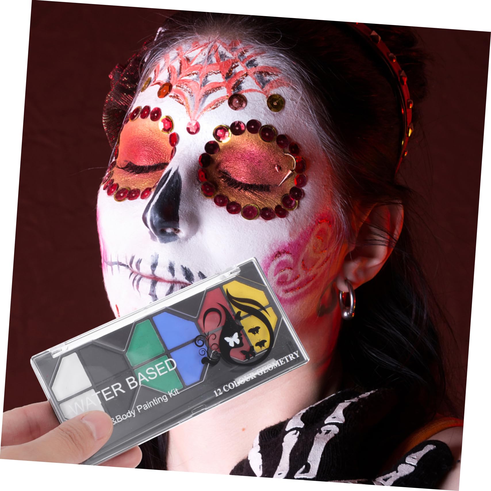 Operitacx 3pezzi Vernice Per Viso Pigmento Per Trucco Per Festa e Masquerade Confezione Portatile Con Scatola Di Sicurezza