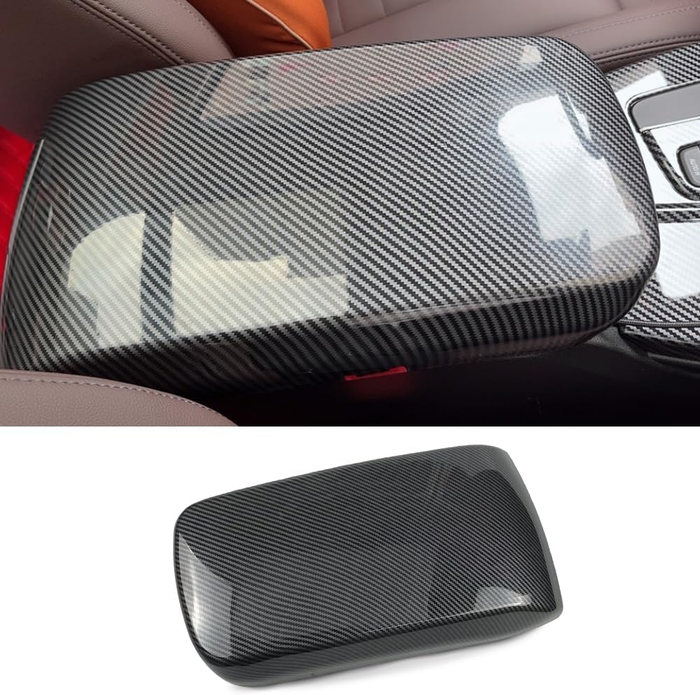 for BMW X3 X4 F25 F26 G01 G02 2011-2021 Car Center Armrest Box Cover Carbon Fiber Color Inner Console Box Storage Box Panel Protect Trim Covers (X3 G01 2018-2022/X4 G02 2019-2022)