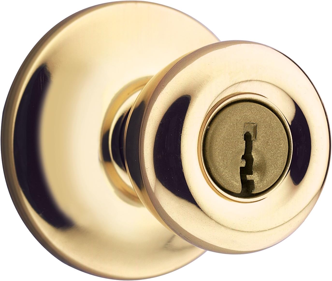 Kwikset 400T 3 CP Security Tylo Entry Knob, Polished Brass