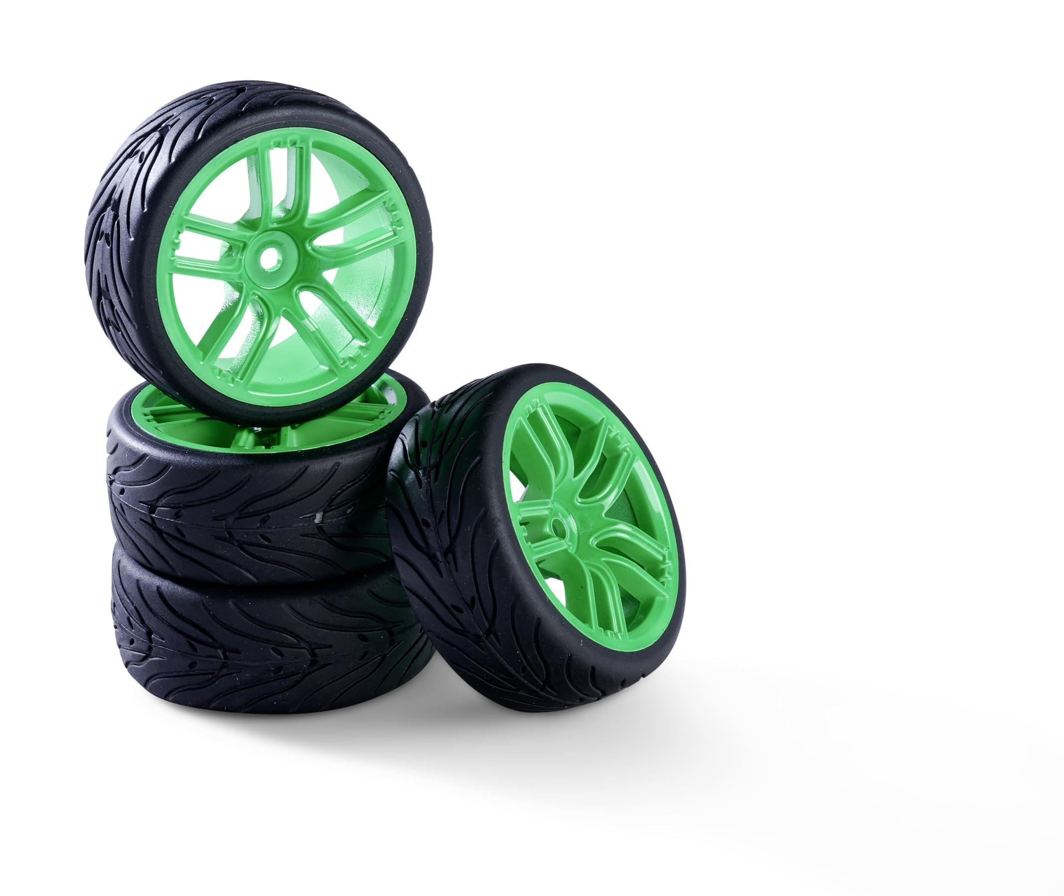 Carson 500900194 1:10 Wheel Set 10 Spokes (4) Green - Model Building Accessories, Spare Parts, Tuning, Tyres, Tyre Set
