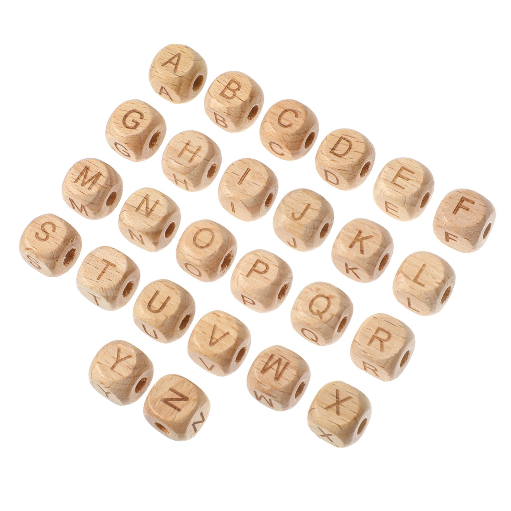 DOITOOL 260stücke Holzbuchstabenperlen Quadratisch Lose Alphabetperlen aus Buchenholz Buchstaben für Schmuck Armbänder DIY Bastelprojekte