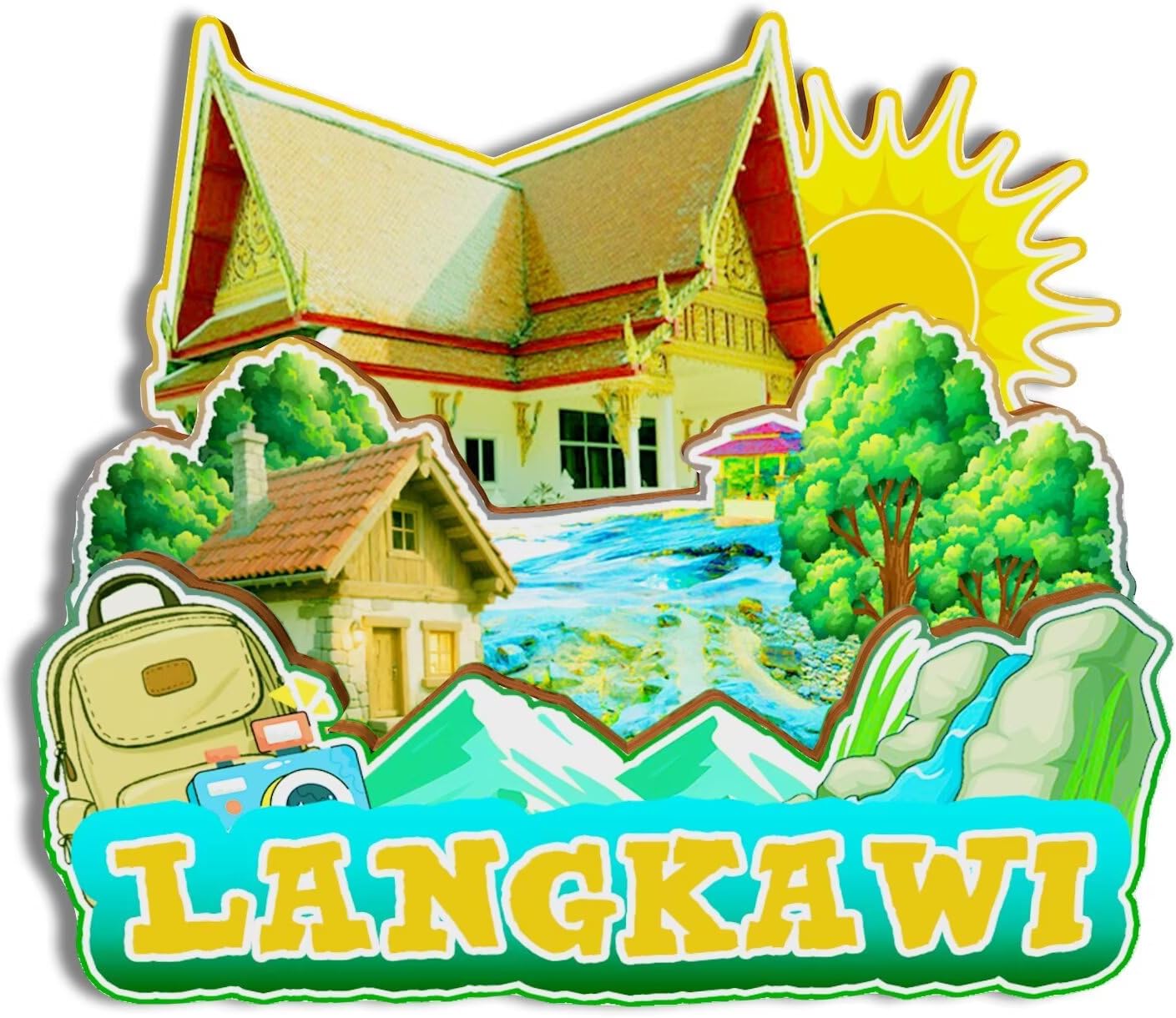 Refrigerator Magnet for Langkawi Malaysia Decorative Fridge Magnet City Travel Souvenir Tourist Gifts Classic Landmarks Handmade Crafts Home Decoration 370