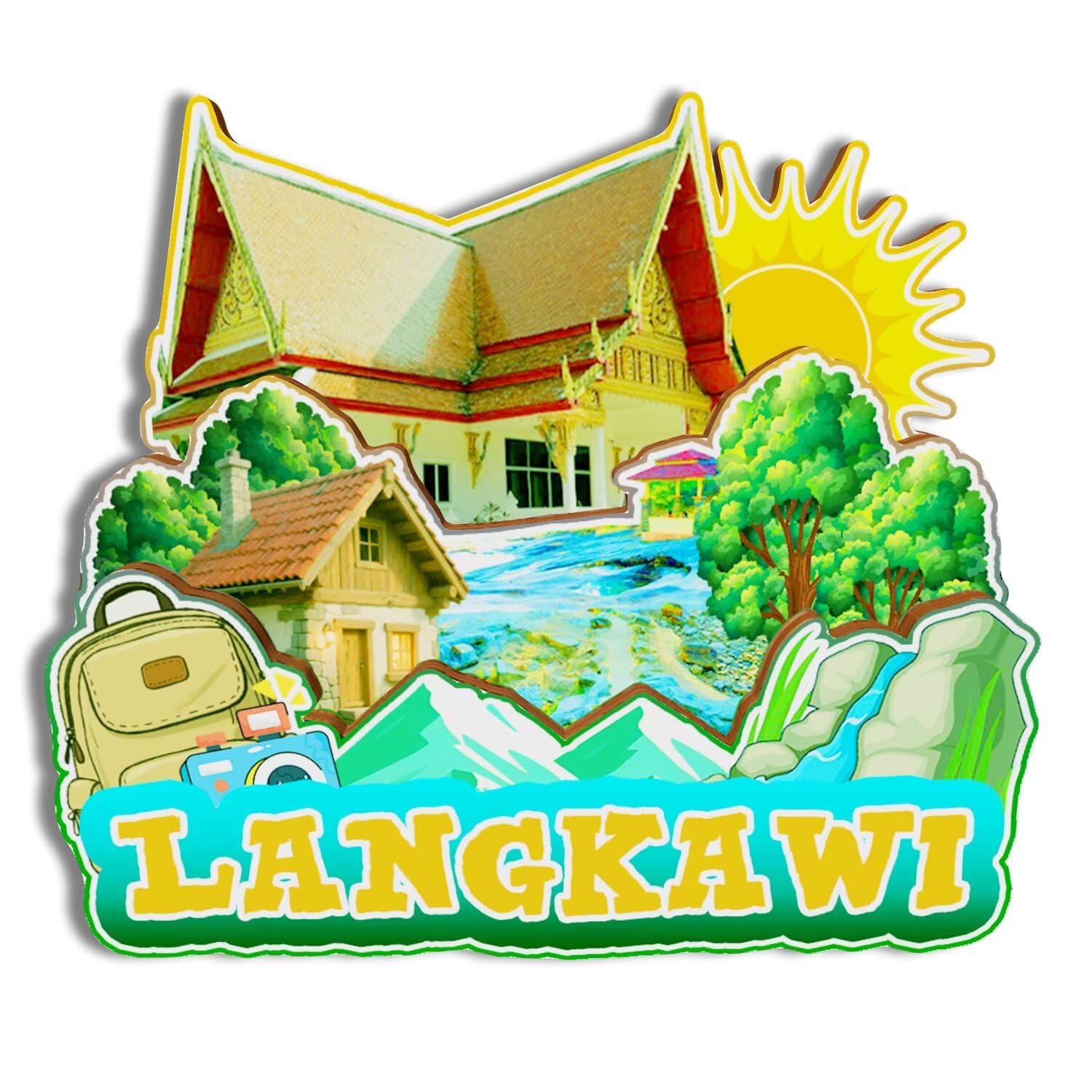 Refrigerator Magnet for Langkawi Malaysia Decorative Fridge Magnet City Travel Souvenir Tourist Gifts Classic Landmarks Handmade Crafts Home Decoration 370