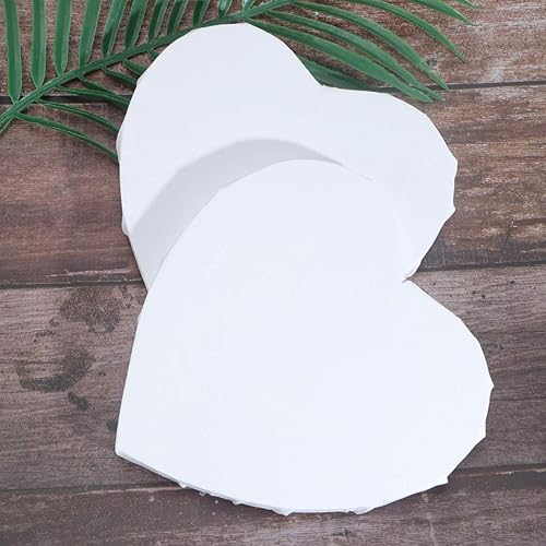 Miniatura 9 de Ciieeo 2 paneles de lienzo con forma de corazón para pintar, en forma de corazón, paneles de lienzo con imprimación estirada para estudiantes y