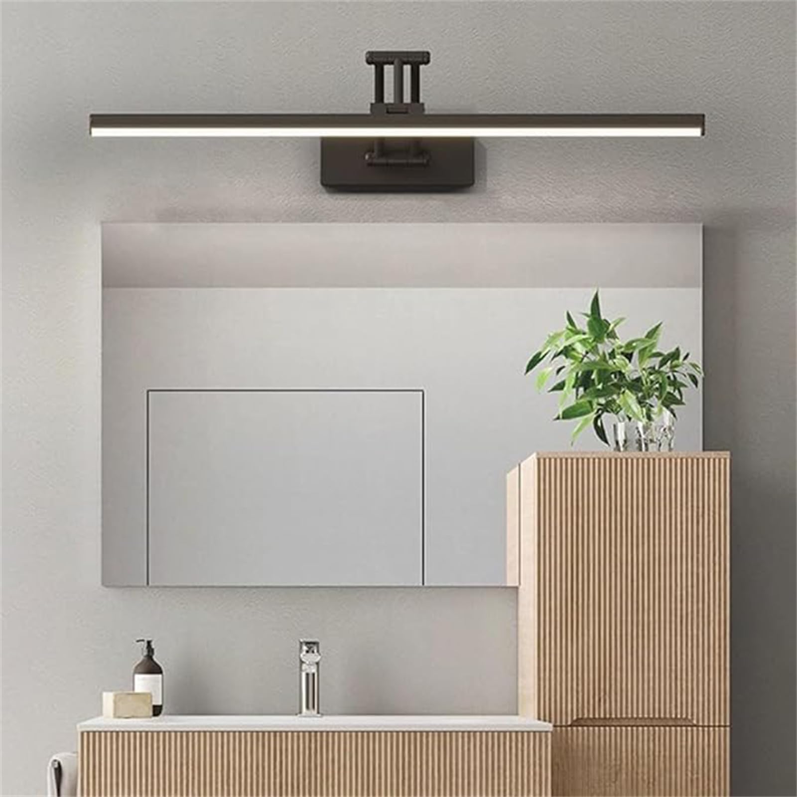 LED Lampada da Parete Bagno Specchio Luce da Parete Regolabile Girevole Applique da Parete Moderno Interno Semplice Alluminio Illuminazione da Parete per Soggiorn Balcone (Bianco Luce Neutra,40cm)
