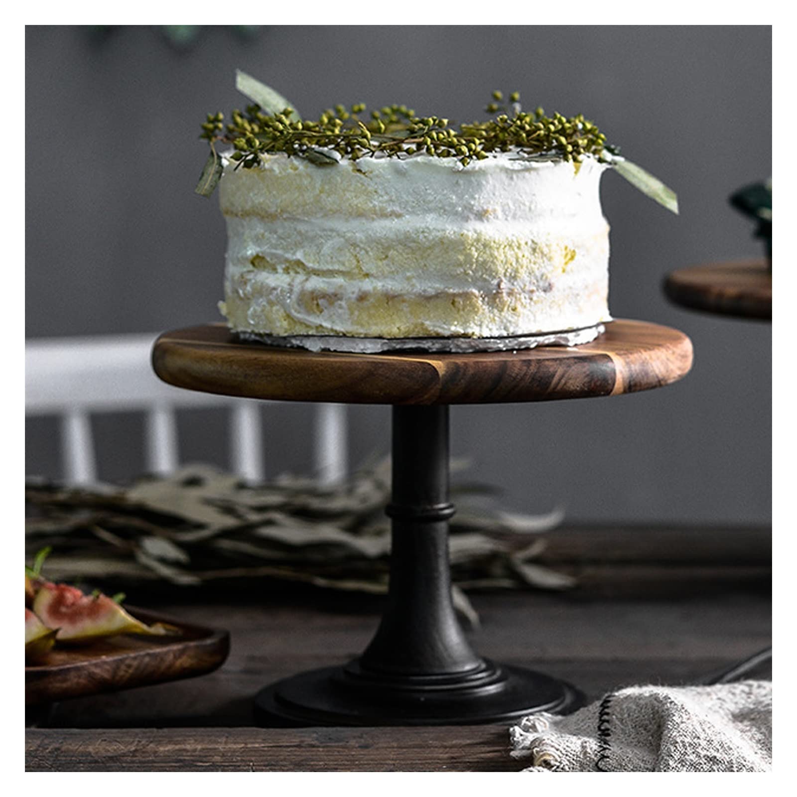 SUNESA Présentoir à Gâteau Support de Plateau de gâteau de Jambe Haute en Bois, Plateau d'accessoires, présentoir de Dessert de Dessert, Plate-Forme de gâteau en Bois Stand de Gâteaux (Size : L)
