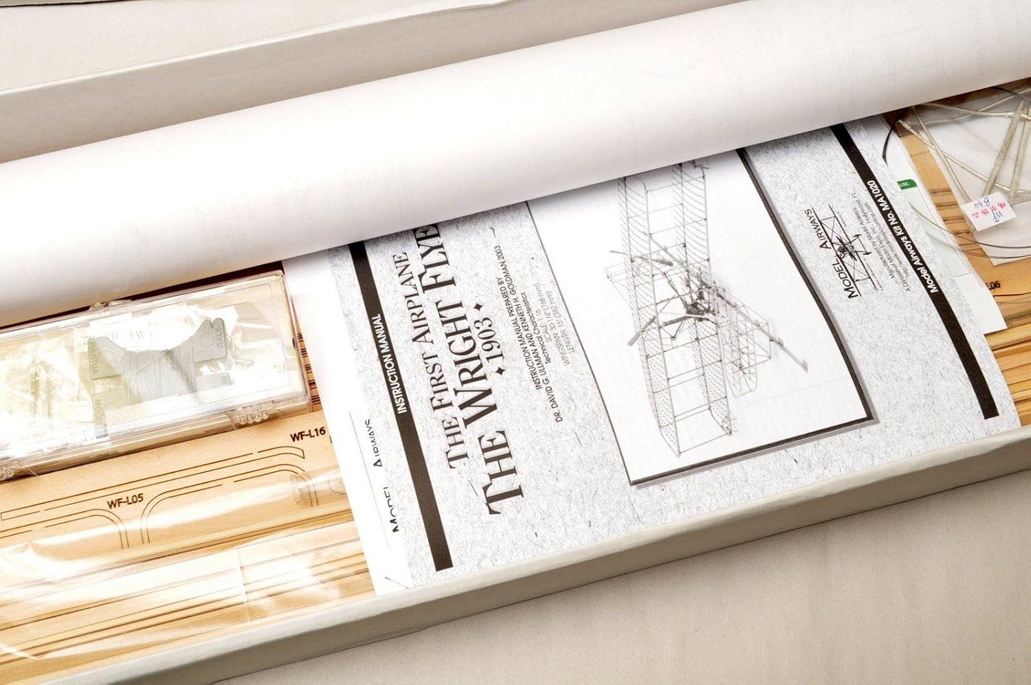 Model Airways MA1020 - Wright Brothers Flyer 1903 – 1:16 Scale Wooden & Metal Model Kit – Historic First Flight Replica – Intermediate Skill Level - For Adults to Build