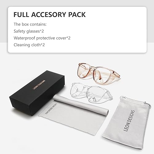 Miniatura 14 de Stylish Round Safety Glasses Anti-Fog Women Fashion Eye Protection Blue Light Blocking Glasses with Side Shields Lab Clear Protection Goggles