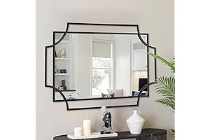 Gleaming Black Wall Mirror: Adorn Your Living Room with Timeless Elegance