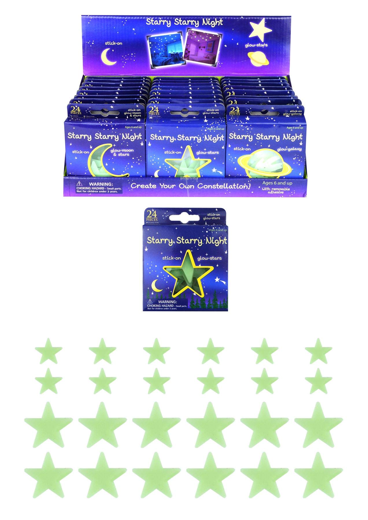 Henbrandt Glow in the Dark Star Stickers 24pcs Party Pack Starry Night Glow in the Dark Wall Stickers for Kids Bedroom Night Light Ceiling Stickers Party Favours Loot Bag Fillers for Girls and Boys