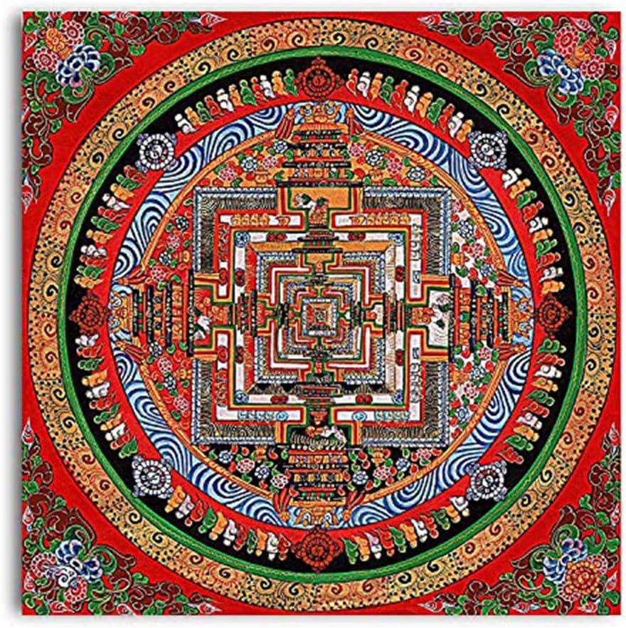 SCPmarts Thangka Canvas Chakra of Life Traditional Art Paintings (24 x 24 Inch)
