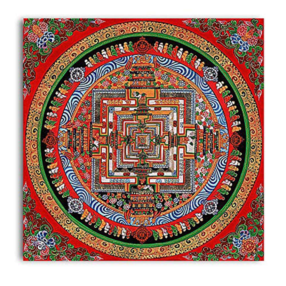 SCPmarts Thangka Canvas Chakra of Life Traditional Art Paintings (24 x 24 Inch)