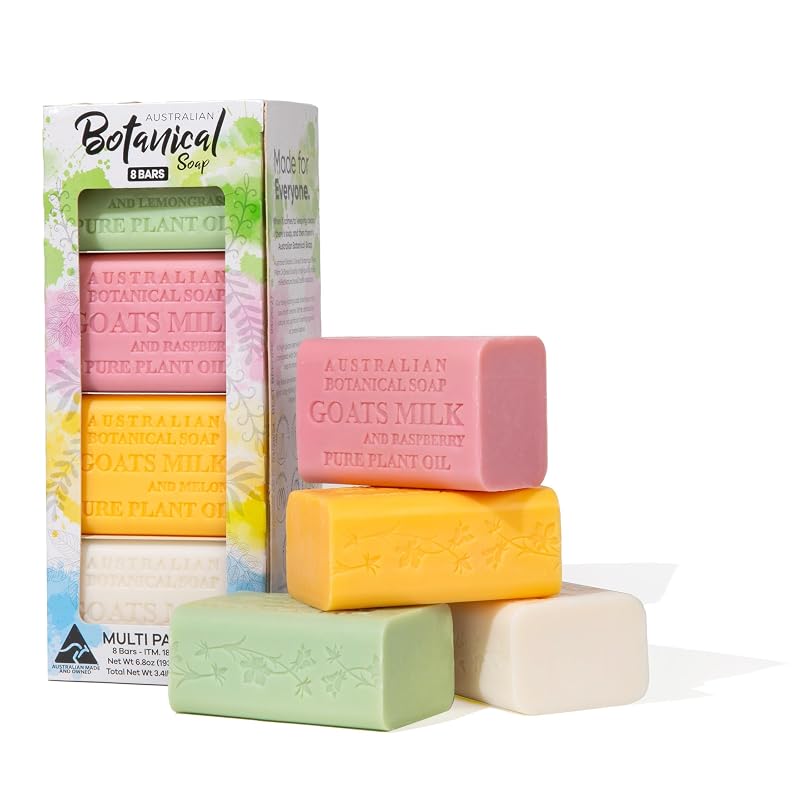 Australian Botanical Soap Sabonete de Leite de Cabra, Pacote com 8