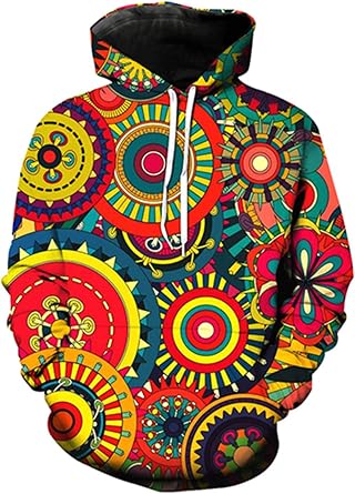 Mens 3D Printed Pullover Hoodie, Long Sleeve, Funny, with Pocket, Casual, Spring/Autumn Top
