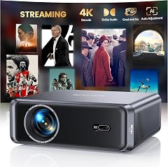 Built-in Official App 4K Support Compact Smart-Projector with WiFi6 and Bluetooth Outdoor Movie Projector DoIby Compatible with YouTube
