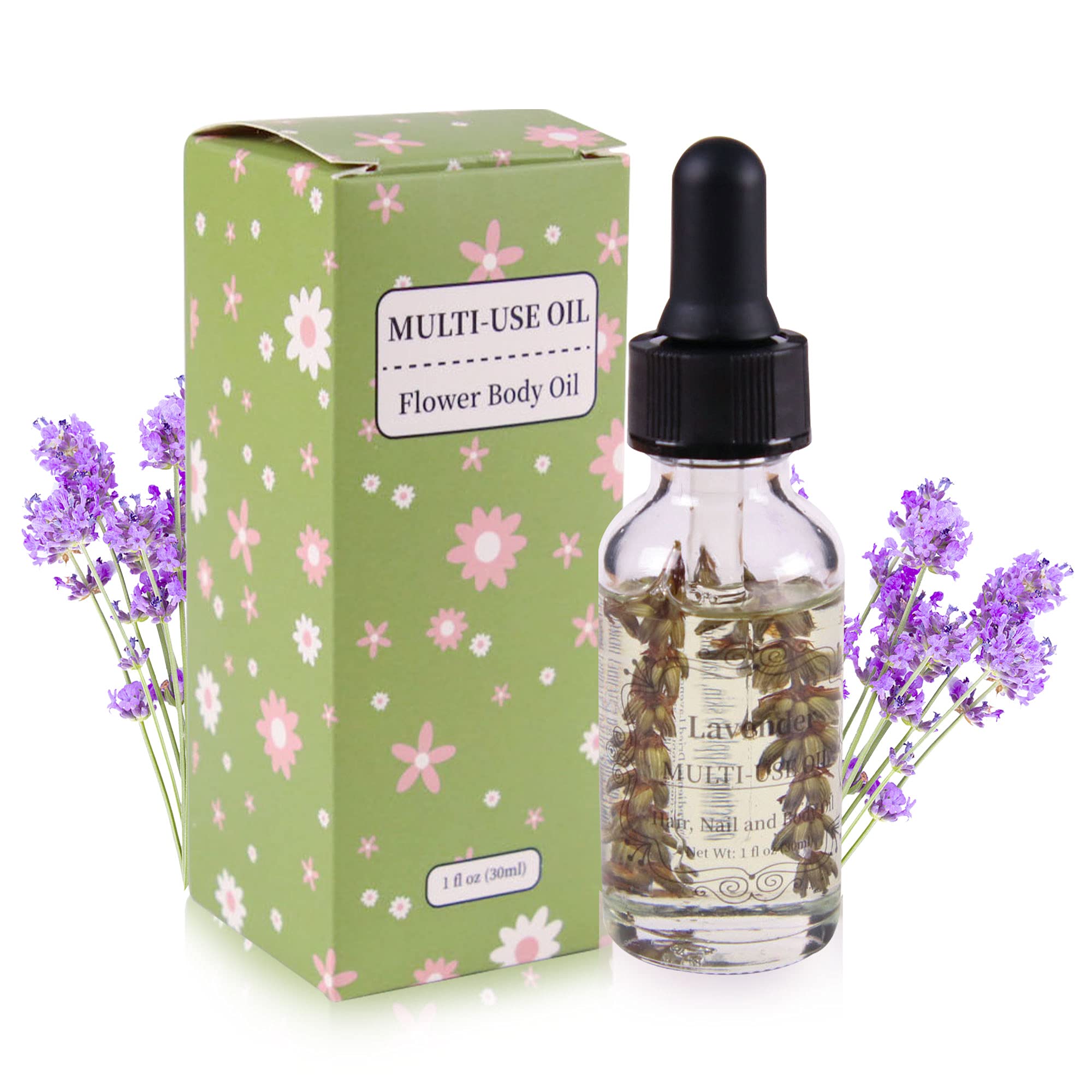 Lavender Multi-Use Oil 30ml, Organic Essential Oil for Skin, Hair, Body and Nails