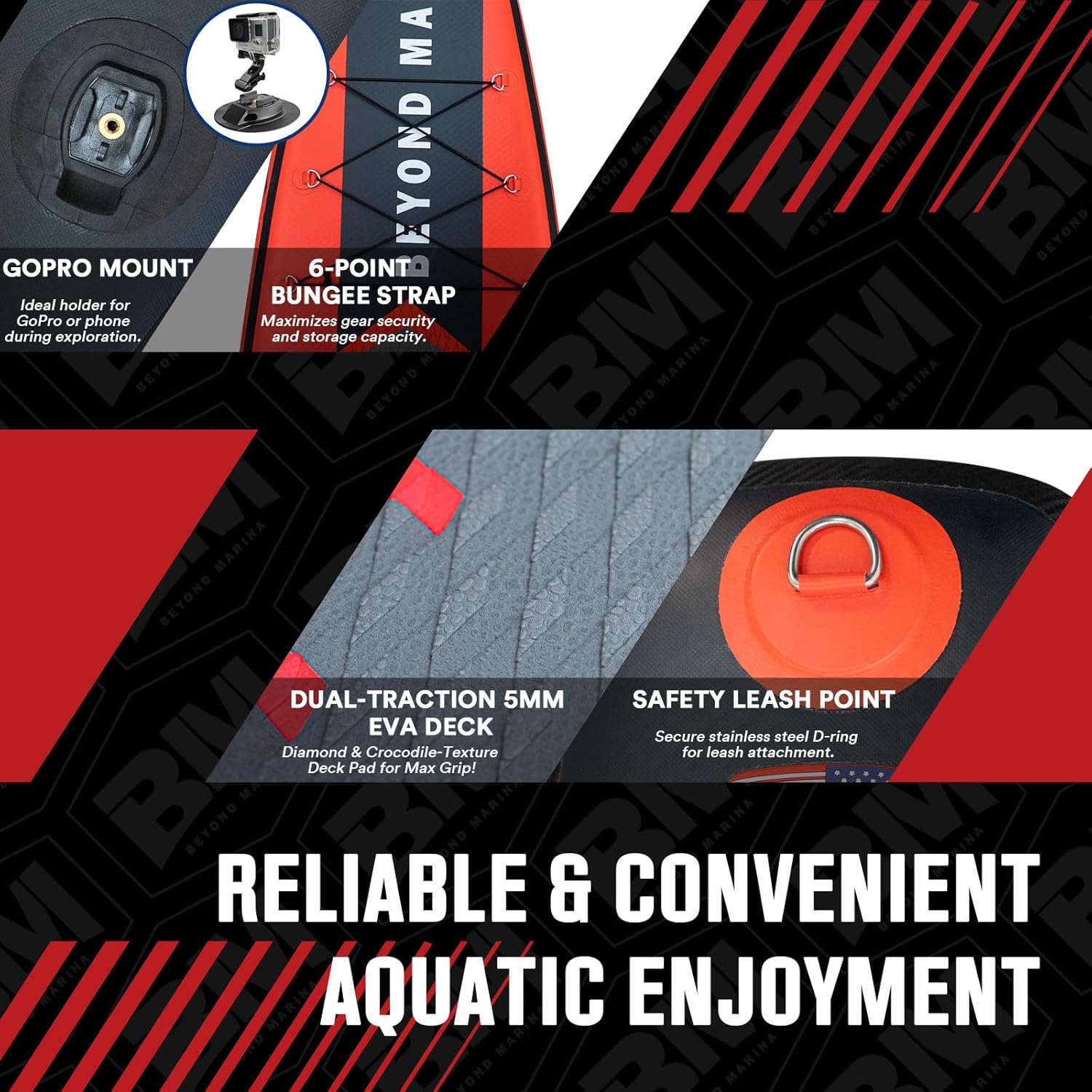 BEYOND MARINA SUP Stand Up Inflatable Paddle Board Racing Board | 12'6"/14' Race | with Action Camera Mount | Complete with All Accessories