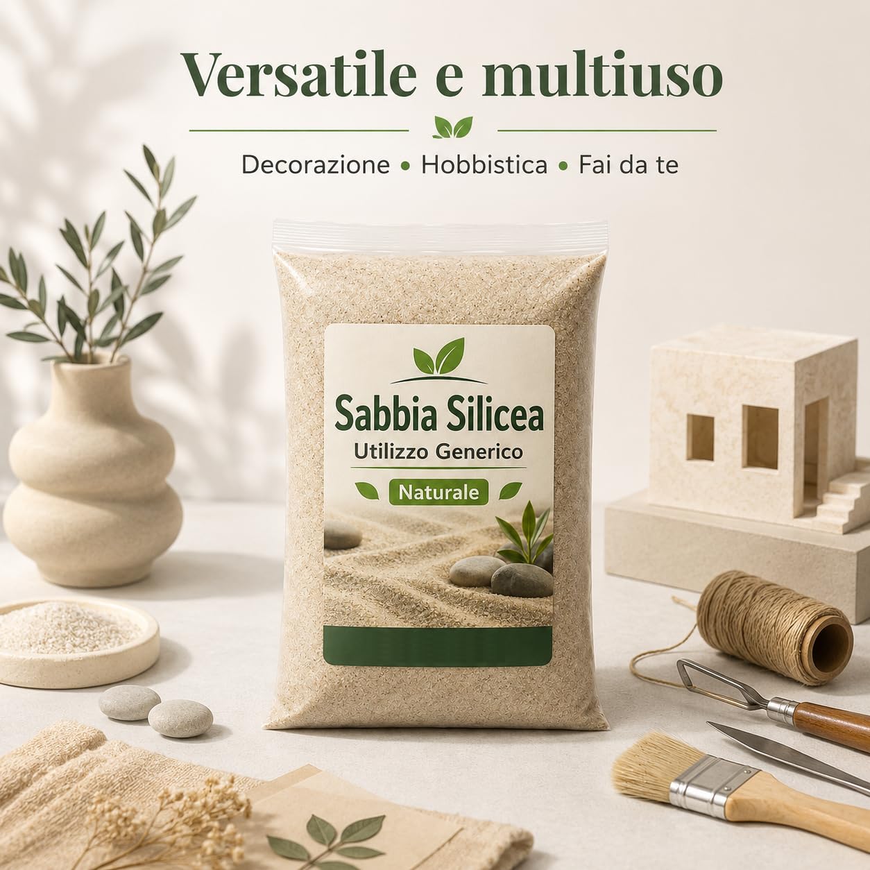 Arena de sílice natural, 10 kg, multiusos, para aficiones y decoración