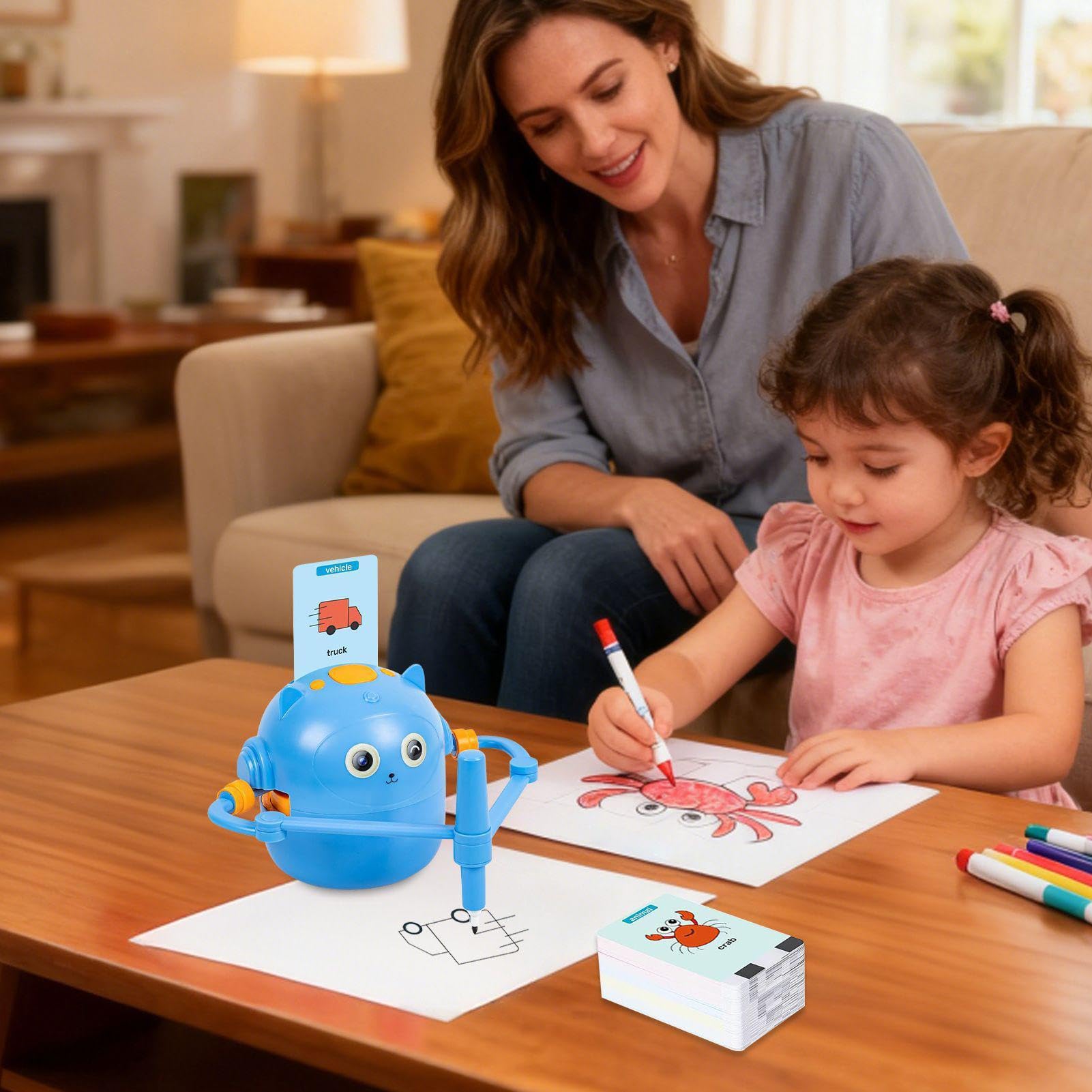 Robot Do Rysowania Dla Dzieci Interaktywna Zabawka Edukacyjna do Rysowania | Zabawka do Rysowania i Tworzenia Sztuki Dla Przedszkolaków Dzieci Rodziny Przyjaciół