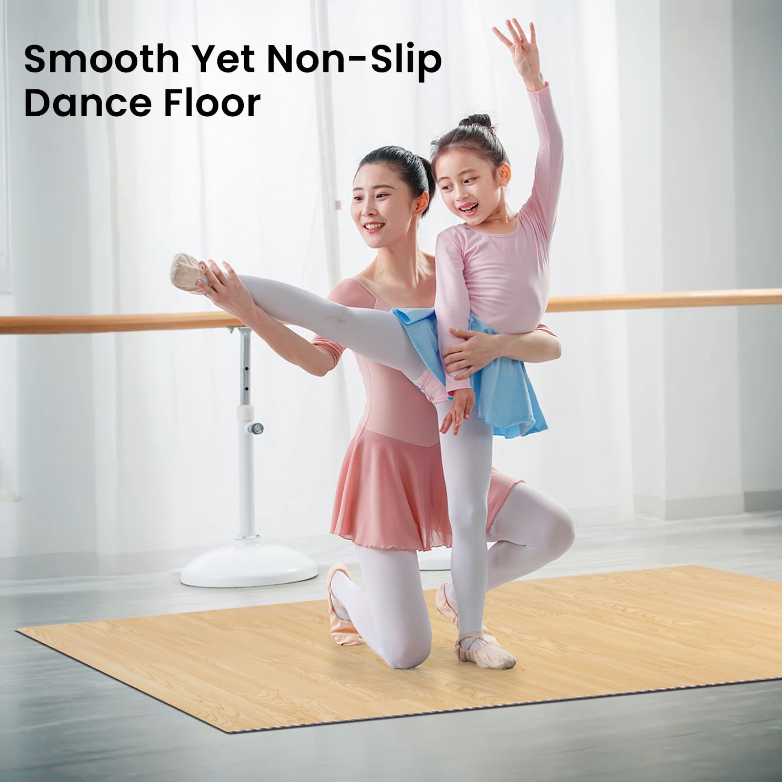 Tapete portátil para pista de baile de 3 x 4 pies, PVC de 5 mm de grosor para ballet, jazz, tap, irlandés y pop, antideslizante y absorbente de golpes para el hogar, estudio, fiesta al aire libre