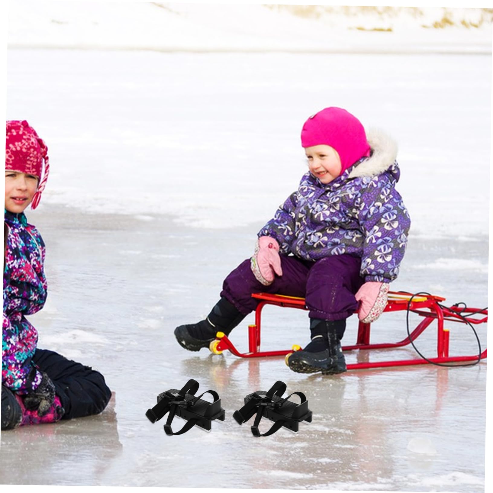 Patins à Glace pour Garçon et Filles Réglables 17-21, 5cm, Paire Noire