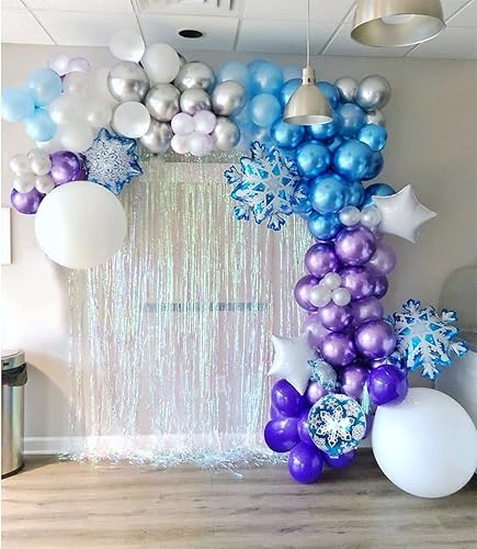 Miniatura 5 de Elsa Anna - Kit de guirnalda de globos de princesa para fiesta de cumpleaños, diseño de reina de hielo, nieve, globos de látex, cadena de globos de