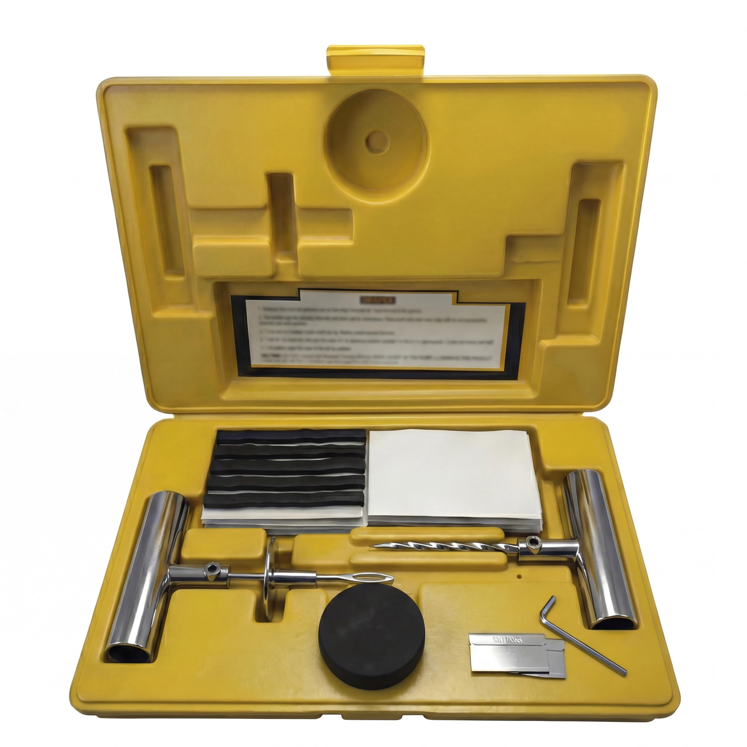 Sherco-Auto Tire Plug Kit 66 Piece - Pro Heavy Duty Flat Tire Repair Tool Kit - Fix for Car Truck Motorcycle ATV RV Jeep & More - All in One Puncture