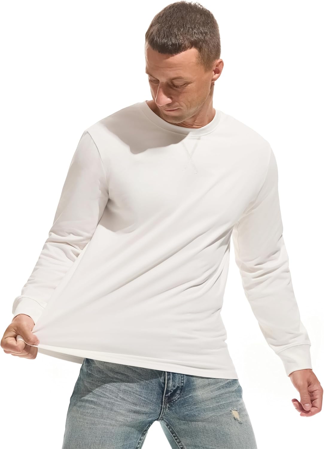 Men's Long Sleeve T-Shirts 100% Cotton Heavyweight Pre-Shrunk, Casual Basic Tee Long Sleeve Shirt for Men - Image 4