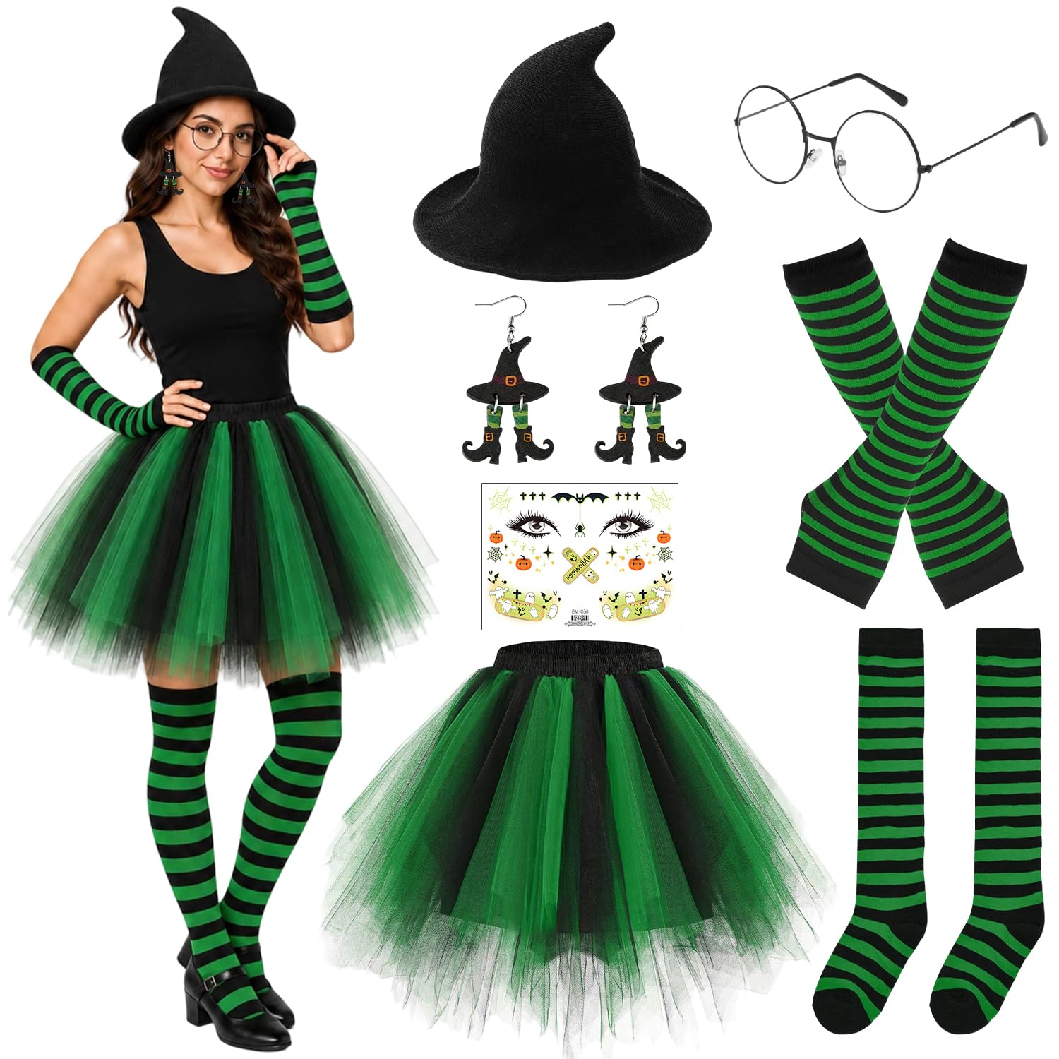 Disfraz de Bruja Halloween para Mujer — Disfraz para Adultos con Accesorios