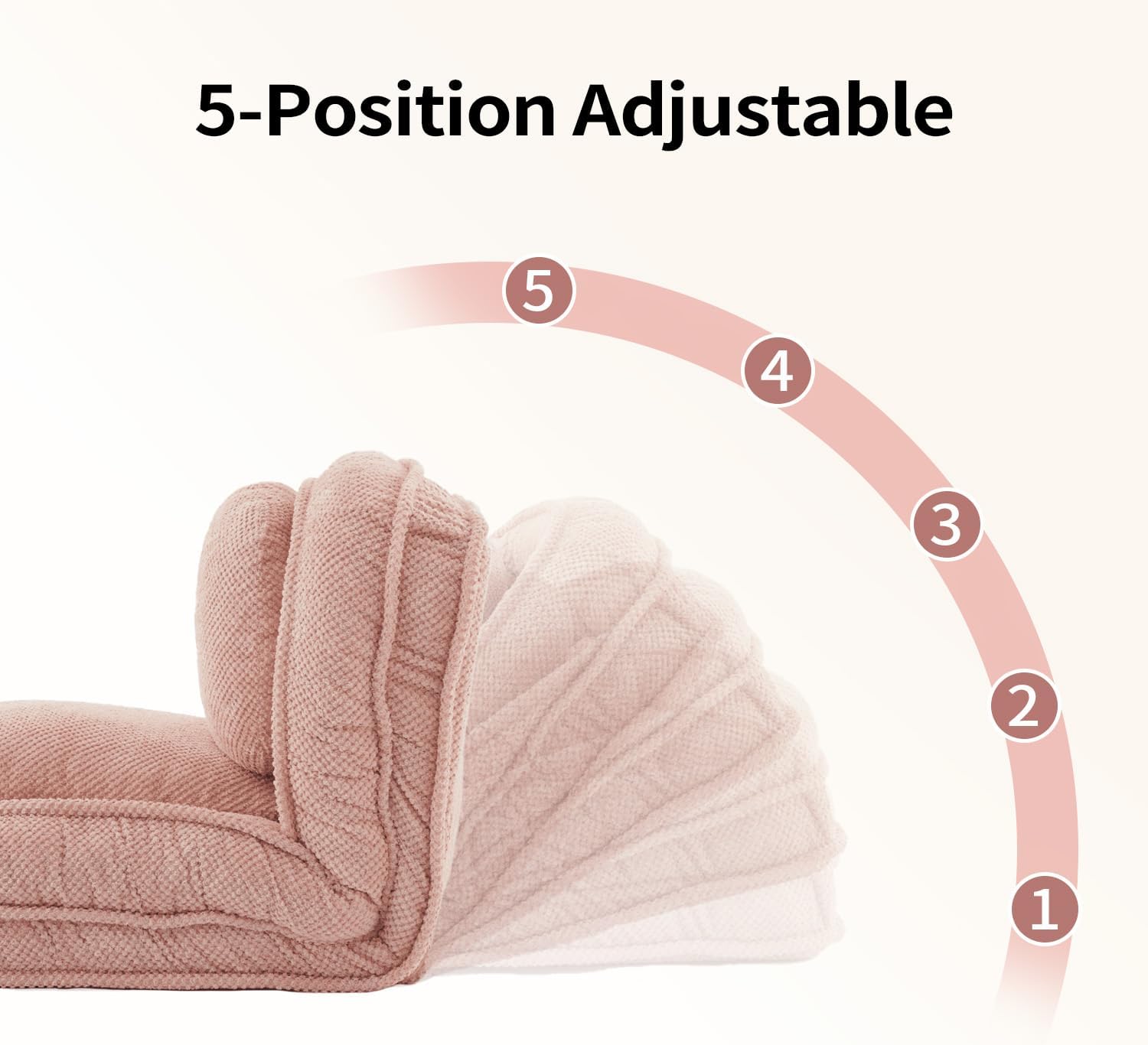 Adjustable Human Dog Bed for Adults, 5 Position Foldable Human Size Dog Bed, Extra Large Cloud Beds for Living Room & Bedroom (Pink)