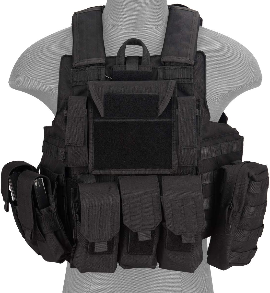 Lancer Tactical 1000D Nylon Tactical Strike Airsoft Vest (Black)