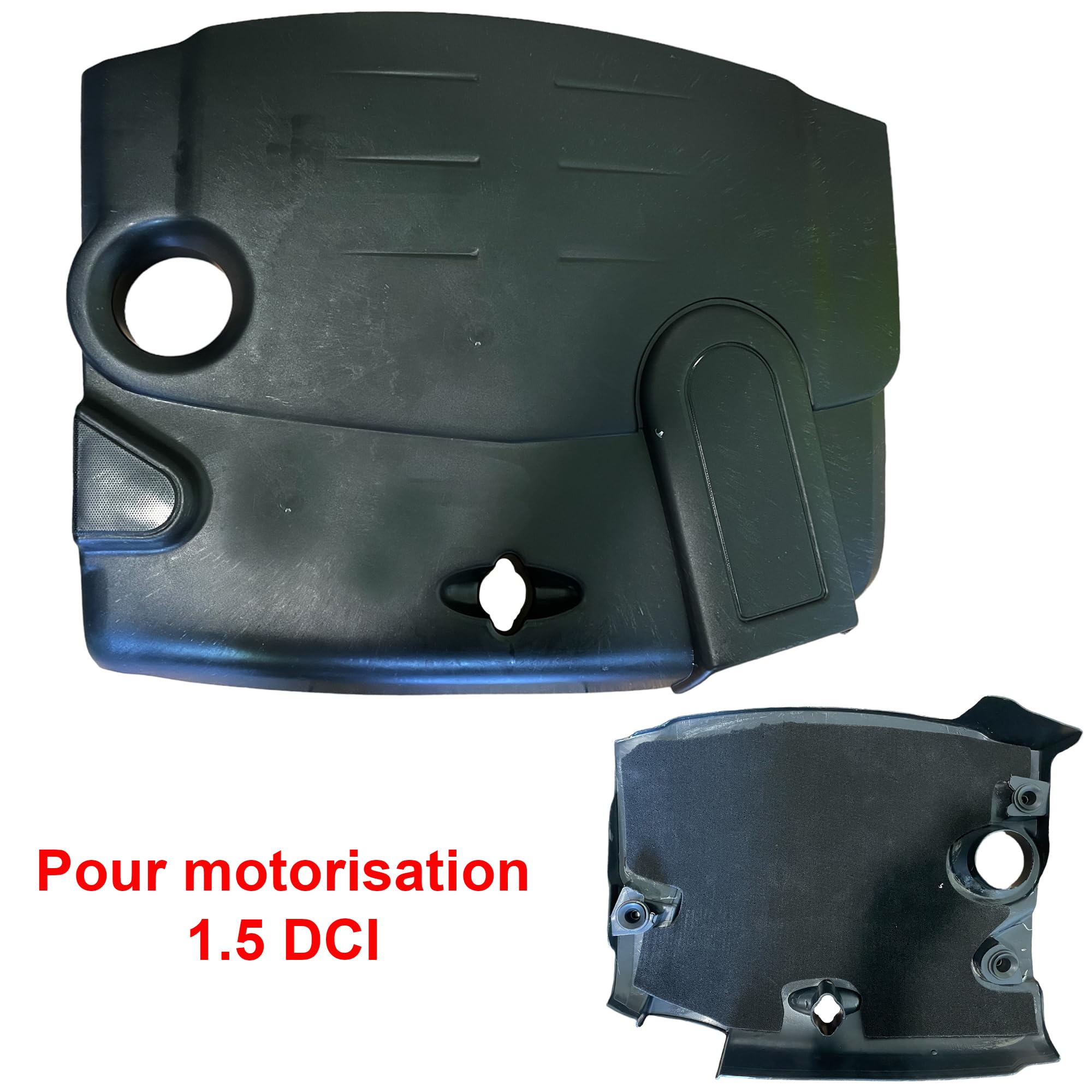 Capot Cache de Protection de Moteur avec Mousse Intérieure compatible pour CLIO II KANGOO LOGAN SANDERO 1.5 DCI - 8200299952 8200791916
