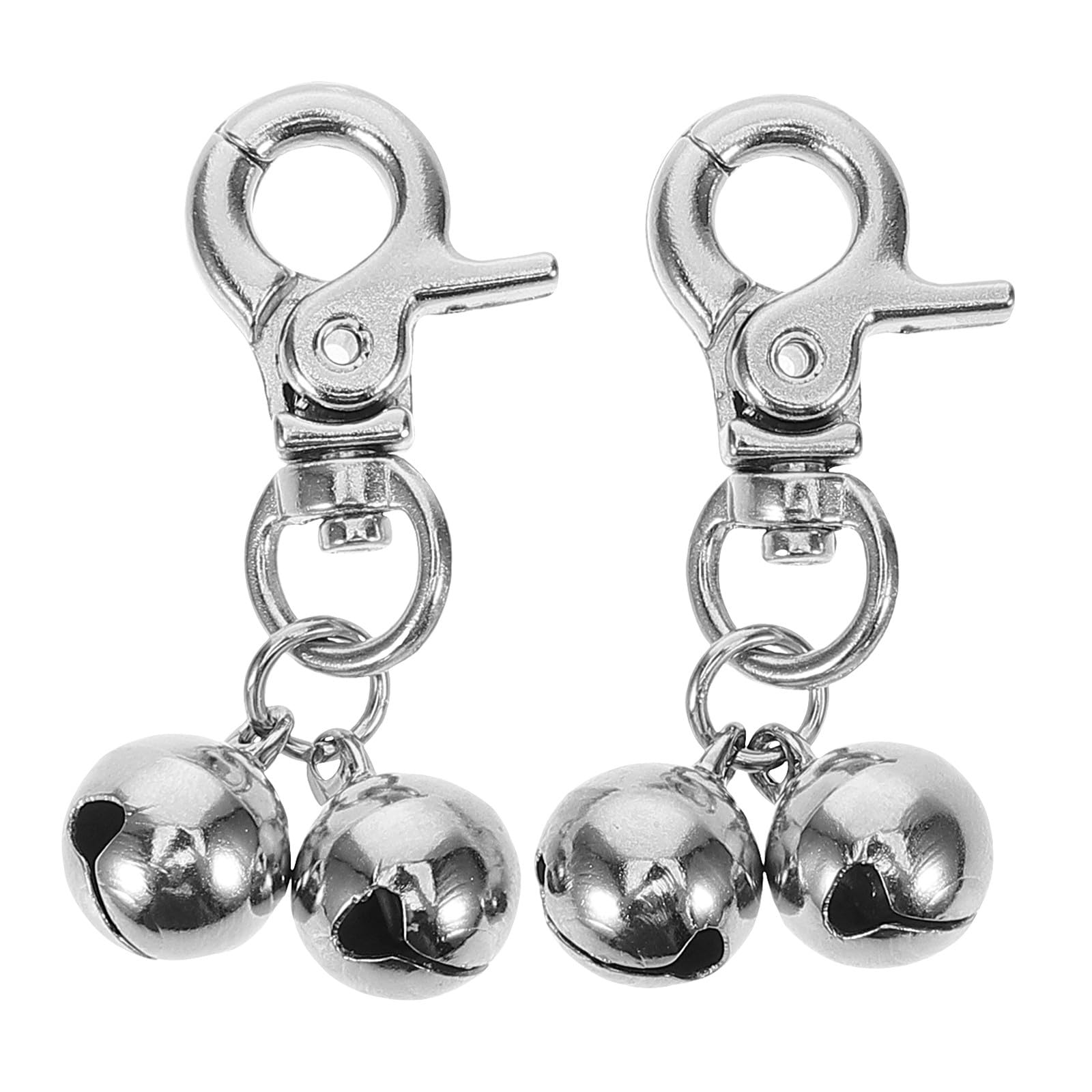 2pcs Dog Cat Collar Bells, 12mm Stainless Steel Pet Bell Charms with Clips