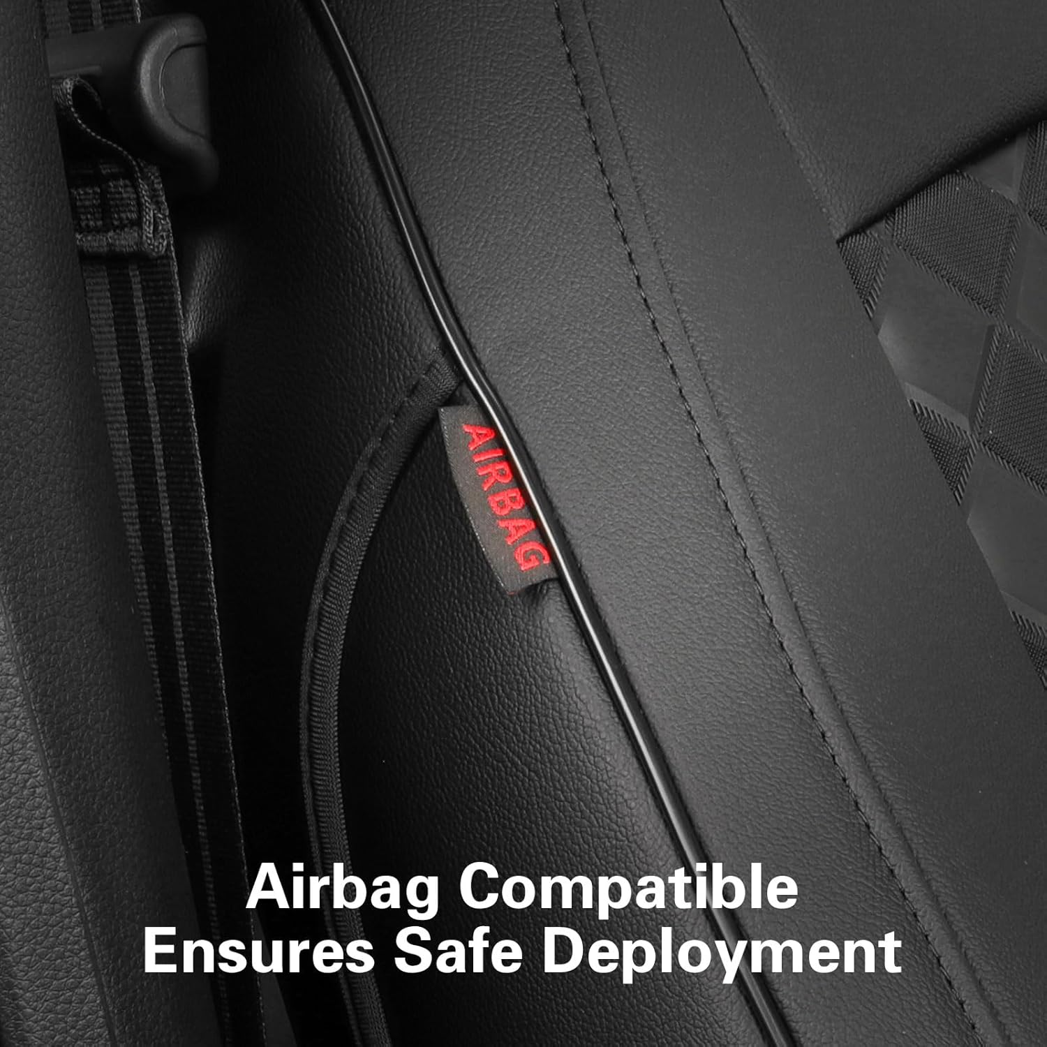 coverdream F150 Leather Seat Covers Custom Fit for 2015-2020 Ford F150 Crew Cab XL,XLT & 2017-2022 F250 F350 F450 Crew Cab XL,XLT,w/No Rear Armrest,Fully Covered,Waterproof(Full Set,Black-Black)