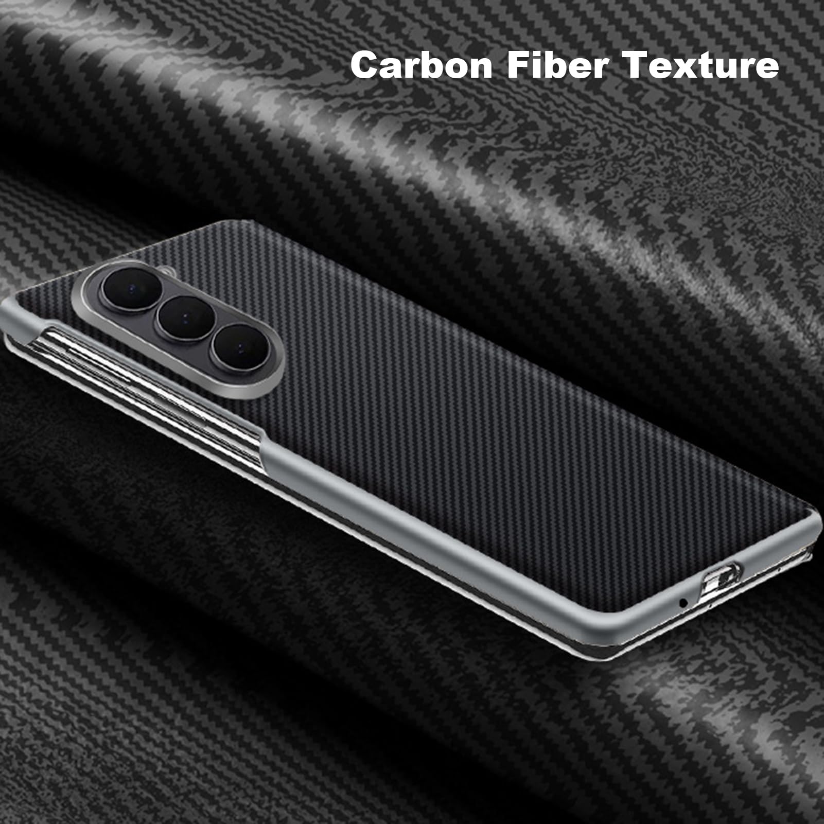 Funda De Cuero For Samsung Galaxy Z Fold 8 Ultra, Cubierta De Protección De Bisagra con Textura De Fibra De Carbono, Forro De Fibra Antihuellas, Carcasa Interna Resistente A Los Arañazos